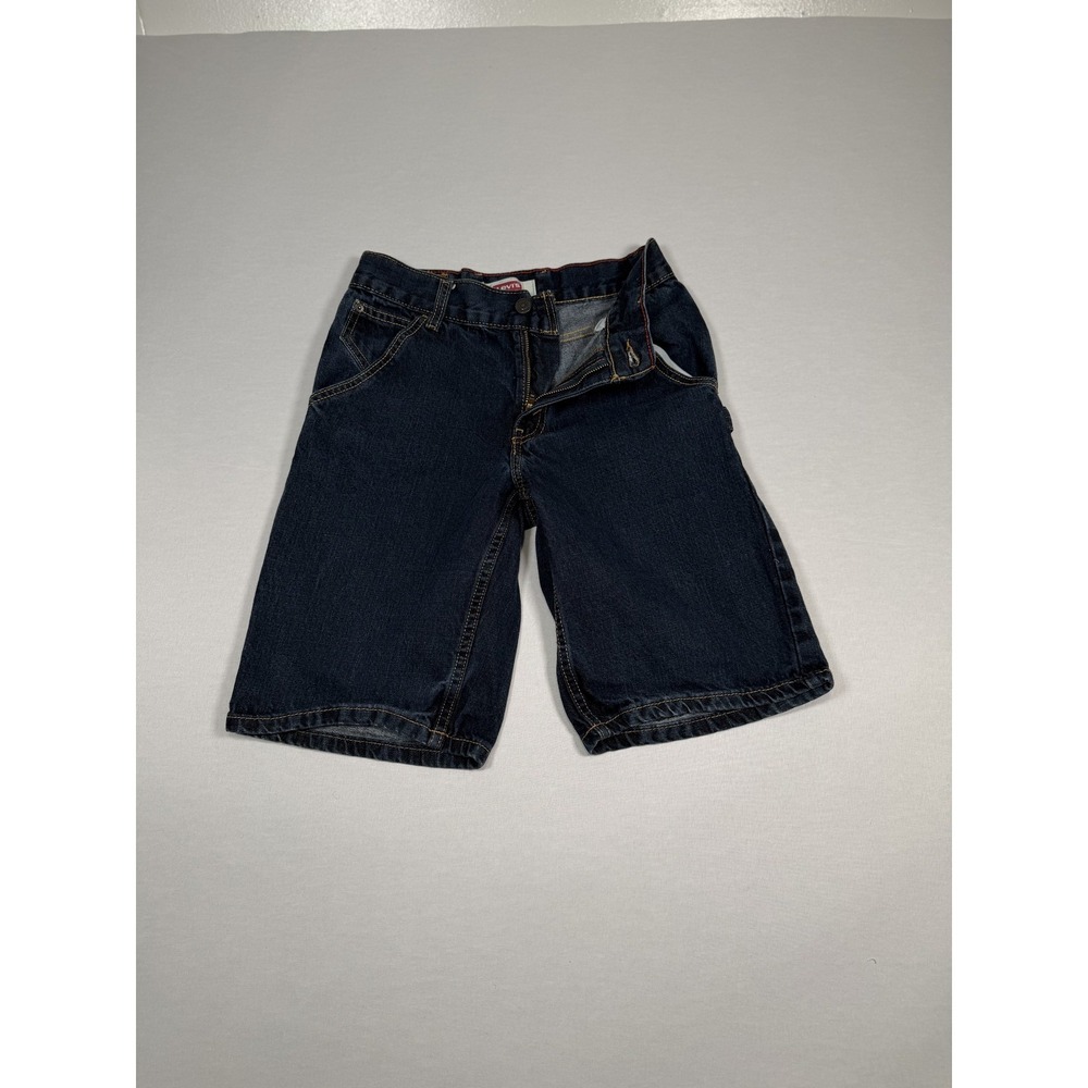 Levis Shorts Boys 12 Blue Denim Carpenter Utility Flat Front Casual Workwear